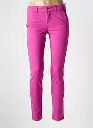 Pantalon chino taille basse taille basse rose HAPPY femme