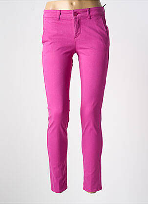 Pantalon chino taille basse taille basse rose HAPPY femme