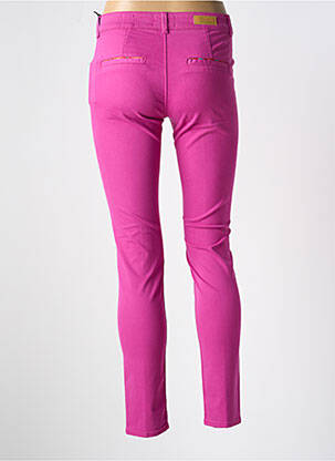 Pantalon chino taille basse taille basse rose HAPPY femme