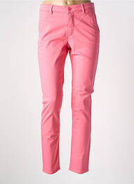 Pantalon chino taille basse taille basse rose HAPPY femme