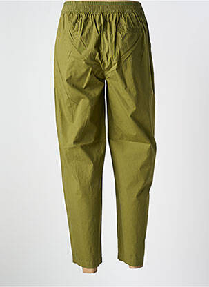 Pantalon droit tissage popeline taille haute vert HOD femme