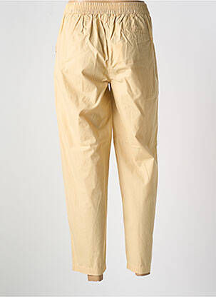 Pantalon droit tissage popeline taille haute beige HOD femme