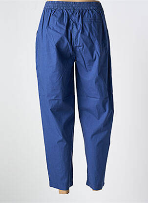 Pantalon droit tissage popeline taille haute bleu HOD femme