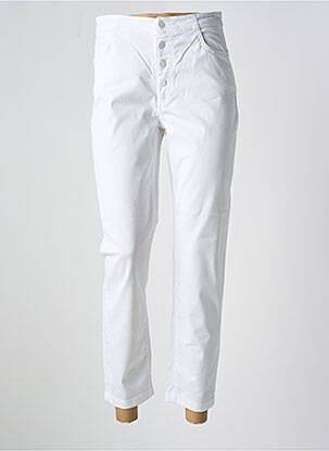 Jeans coupe slim stretch taille haute blanc LAUREN VIDAL femme