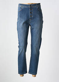 Jeans coupe slim stretch taille haute bleu LAUREN VIDAL femme