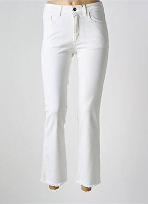 Jeans coupe slim taille haute taille haute blanc LAUREN VIDAL femme