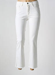 Jeans coupe slim stretch taille haute blanc LAUREN VIDAL femme