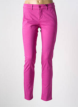 Pantalon chino taille basse taille basse rose HAPPY femme