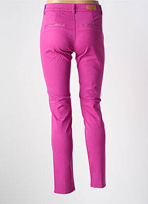 Pantalon chino taille basse taille basse rose HAPPY femme