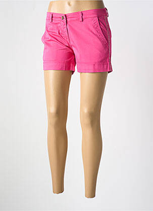 Short fermeture zippée sous rabat boutonné rose PAKO LITTO femme