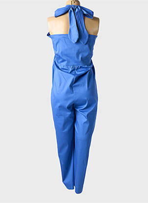 Combi-pantalon fermeture zippée au dos sans manche bleu SANFASON femme