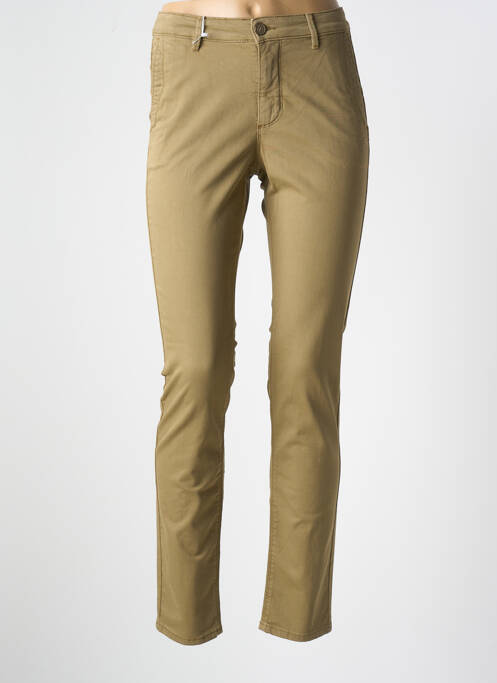 Pantalon chino taille basse taille basse vert HAPPY femme
