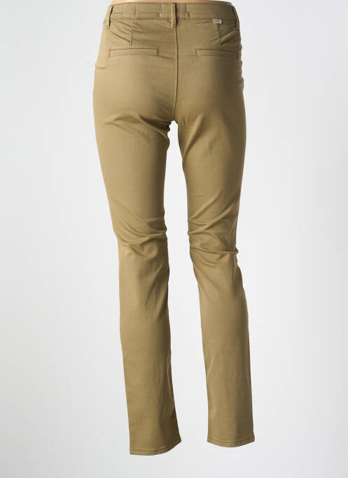 Pantalon chino taille basse taille basse vert HAPPY femme