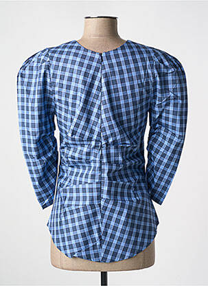 Blouse imprimé fantaisie manches 3/4 bleu SANFASON femme