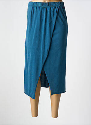 Jupe mi-longue coupe droite bleu DROLATIC femme
