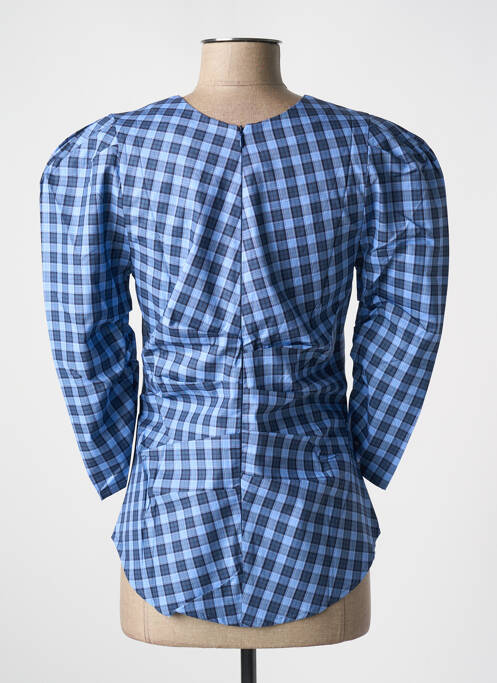 Blouse imprimé fantaisie manches 3/4 bleu SANFASON femme