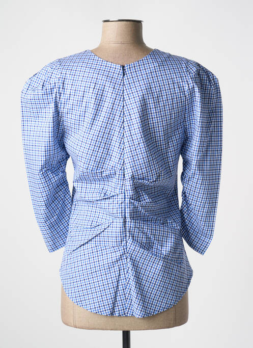 Blouse imprimé fantaisie manches longues bleu SANFASON femme
