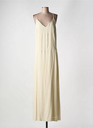Robe longue tissage crêpe fines bretelles beige KARMA KOMA femme