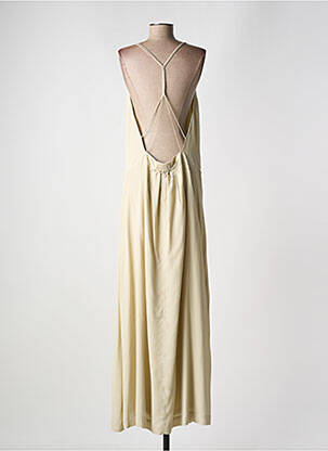 Robe longue tissage crêpe fines bretelles beige KARMA KOMA femme