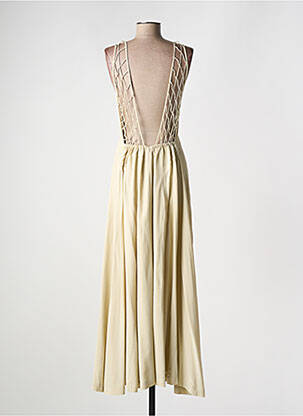Robe longue tissage crêpe sans manche beige KARMA KOMA femme