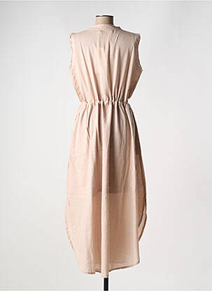 Robe longue tissage crêpe sans manche rose RABENS SALONER femme