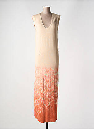 Robe longue manches courtes manches courtes beige RABENS SALONER femme