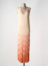 Robe longue manches courtes manches courtes beige RABENS SALONER femme