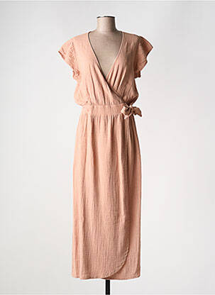 Robe longue manches courtes manches courtes rose DROLATIC femme