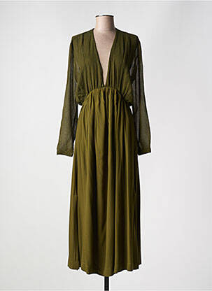 Robe longue manches longues manches longues vert KARMA KOMA femme