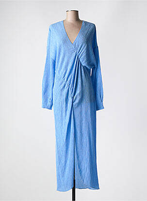 Robe longue manches longues manches longues bleu SECOND FEMALE femme