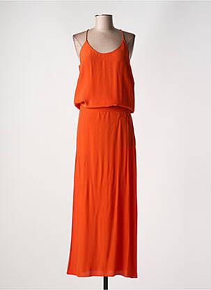 Robe longue coupe fluide fines bretelles orange KARMA KOMA femme