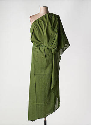Robe longue coupe cintrée manches 3/4 vert MARE DI LATTE femme