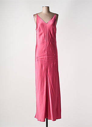 Robe longue coupe cintrée fines bretelles rose OTTOD'AME femme