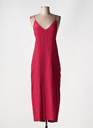 Robe mi-longue col v fines bretelles rouge KARMA KOMA femme