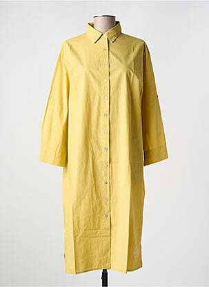 Robe mi-longue manches 3/4 manches 3/4 jaune PENN & INK N.Y femme