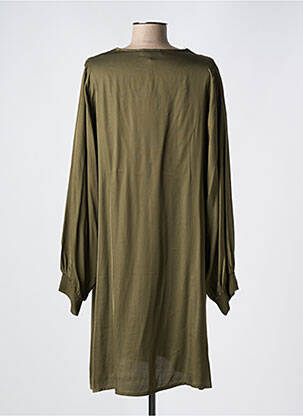 Robe mi-longue coupe fluide manches longues vert PAKO LITTO femme