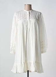 Robe courte coupe évasée manches longues beige V.DE.VINSTER femme