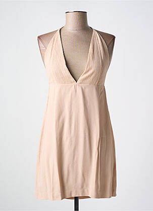 Robe courte fermeture zippée au dos fines bretelles beige KARMA KOMA femme