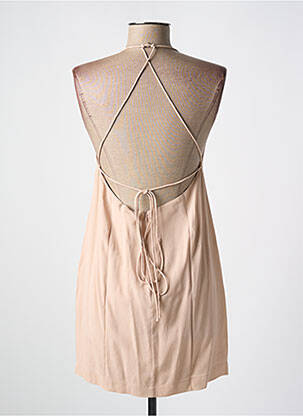 Robe courte fermeture zippée au dos fines bretelles beige KARMA KOMA femme