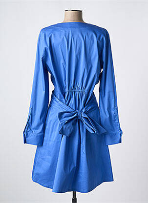 Robe courte manches longues manches longues bleu SANFASON femme