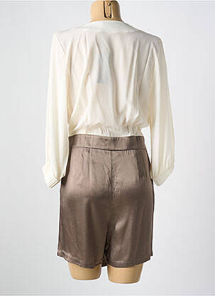 Combishort coupe fluide manches longues beige SANFASON femme