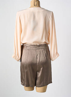 Combishort coupe fluide manches longues rose SANFASON femme