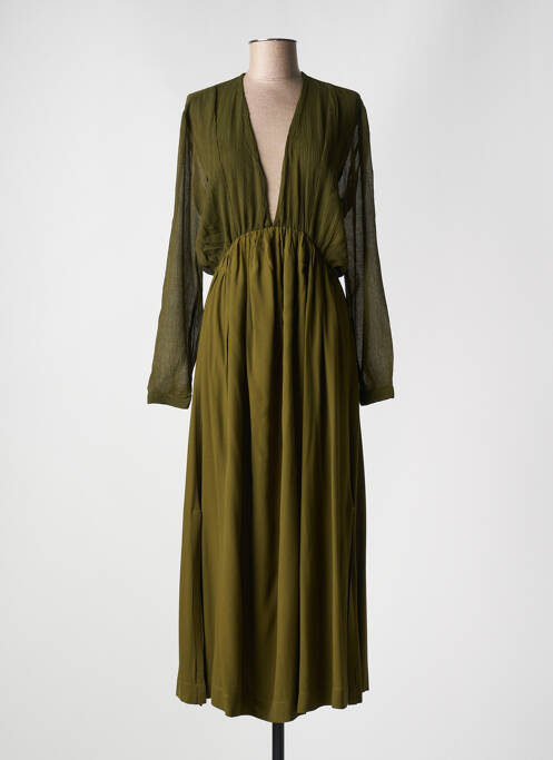Robe longue manches longues manches longues vert KARMA KOMA femme