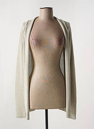Gilet manches longues col châle gris BEAUMONT femme