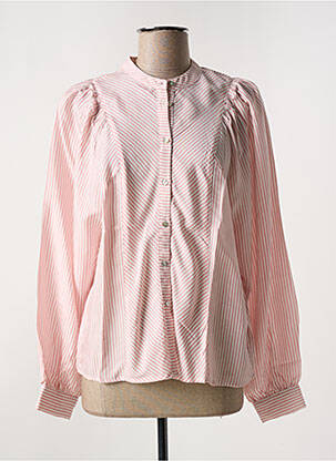 Chemisier col mao manches longues rose SUMMUM femme
