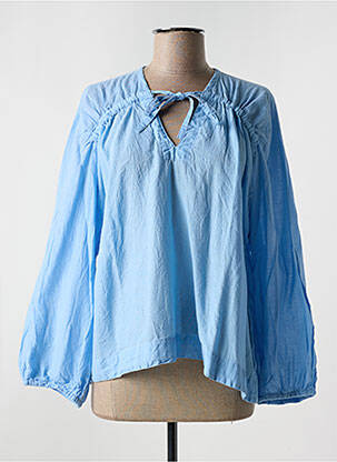 Blouse col rond manches longues bleu RABENS SALONER femme