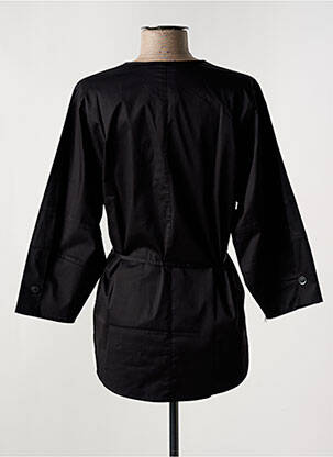 Blouse tissage popeline manches longues noir SUMMUM femme