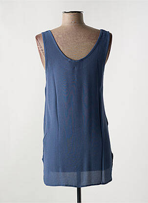 Top coupe fluide sans manche bleu LAUREN VIDAL femme