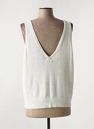Pull col v sans manche beige RAILS femme