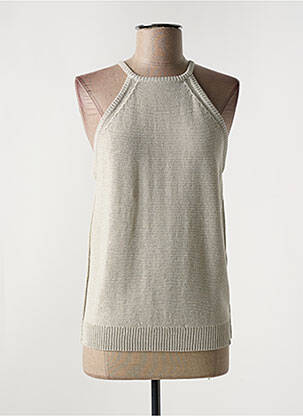 Pull stretch sans manche argent BEAUMONT femme